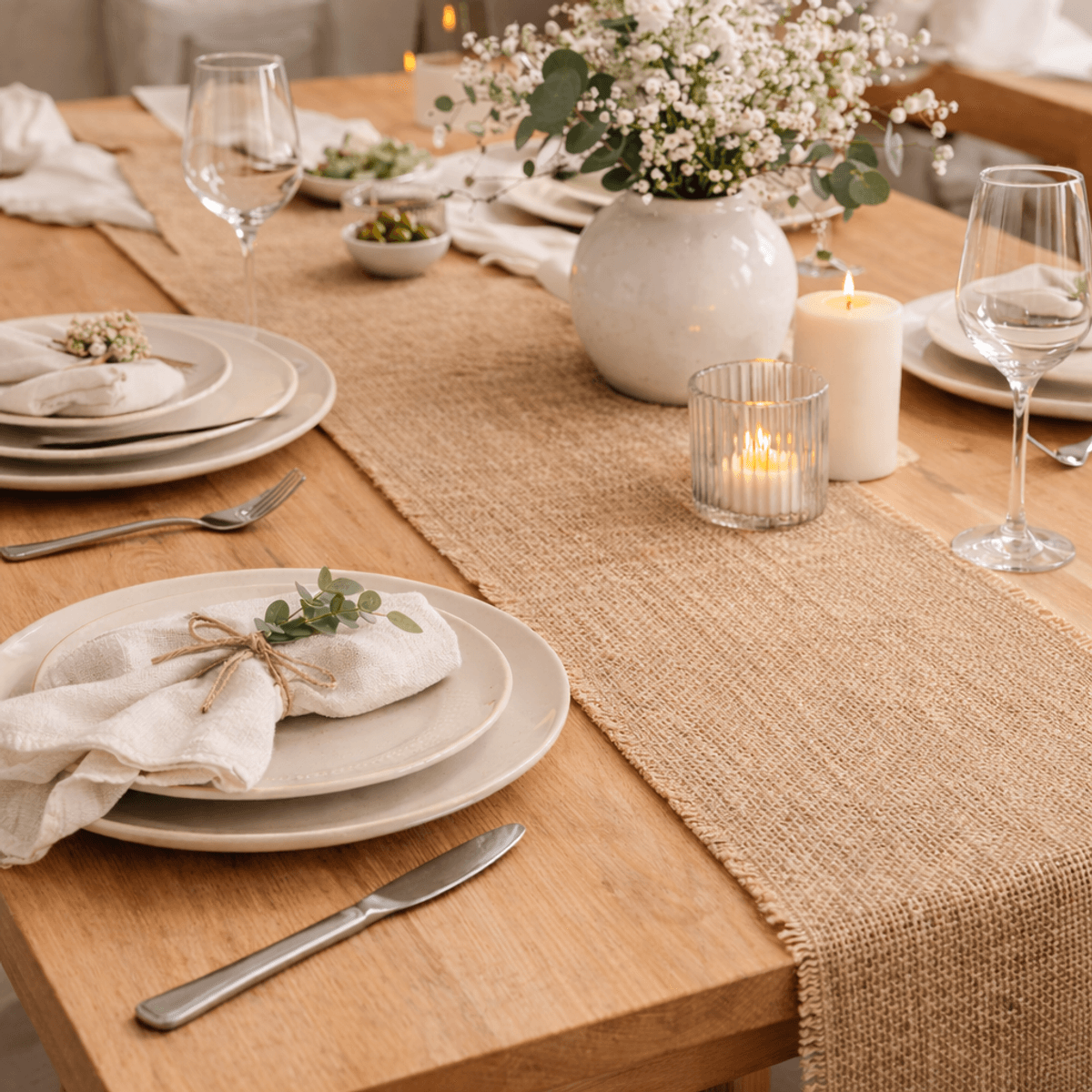Bordløper, 30 cm x 3 meter, jute