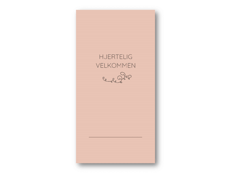 Bordkort | Hjertelig velkommen | 6,4x13 cm