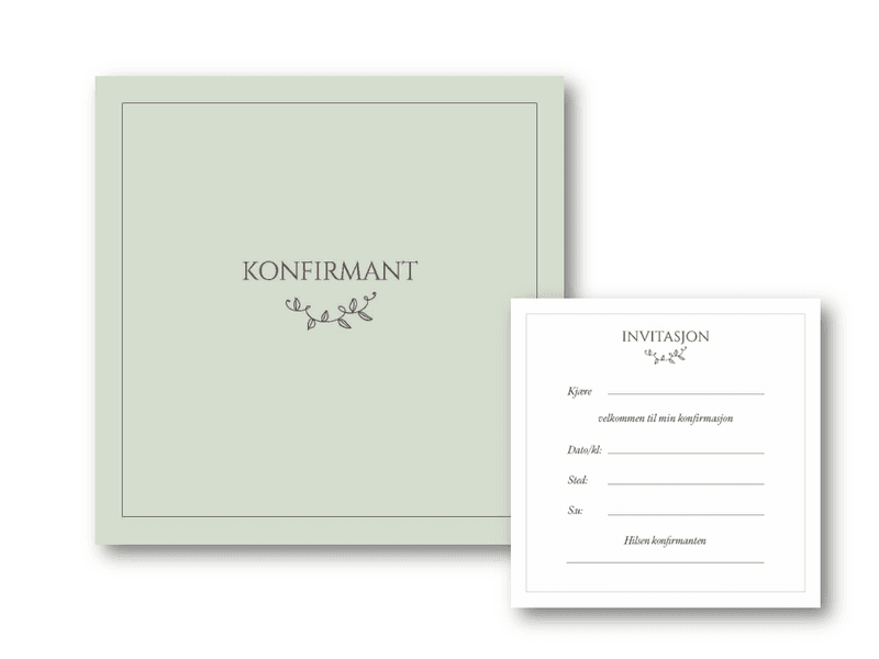 Invitasjon | Konfirmant | 13x13 cm