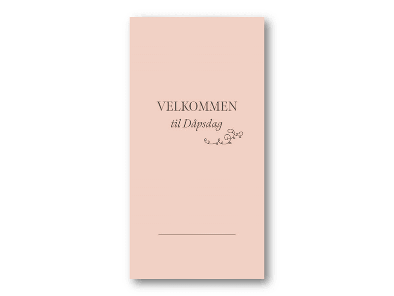 Bordkort | Velkommen til dåpsdag | 6,4x13 cm