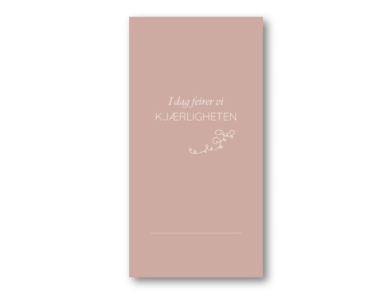 Bordkort | I dag feirer vi kjærligheten | 6,4x13 cm