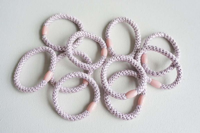 Hårstrikk, rosa, shiny, 10 stk