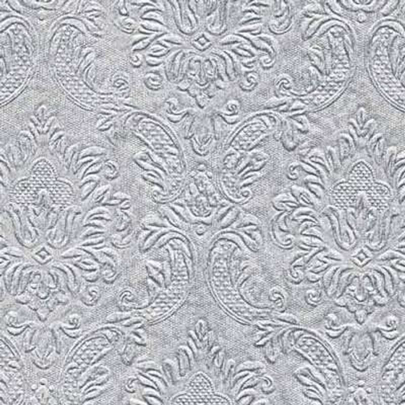 Servietter, Ornament Silver, liten 25x25 cm