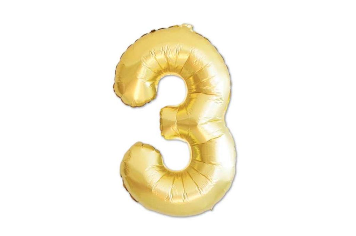 Ballong i gull, tallet 3, 100 cm