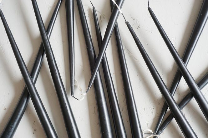 Hovedbilde Festlys 12 pk, 38 cm, Sort