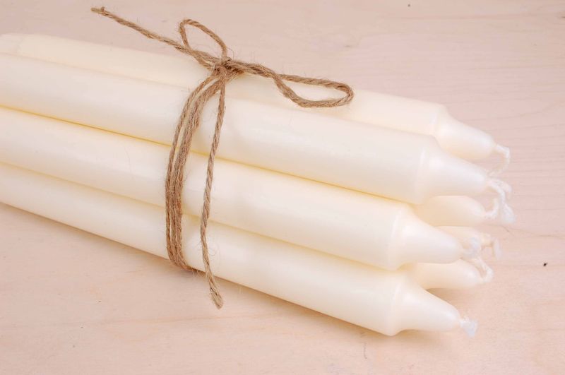 Ren stearinlys 24 cm, 8 pk, Elfenben
