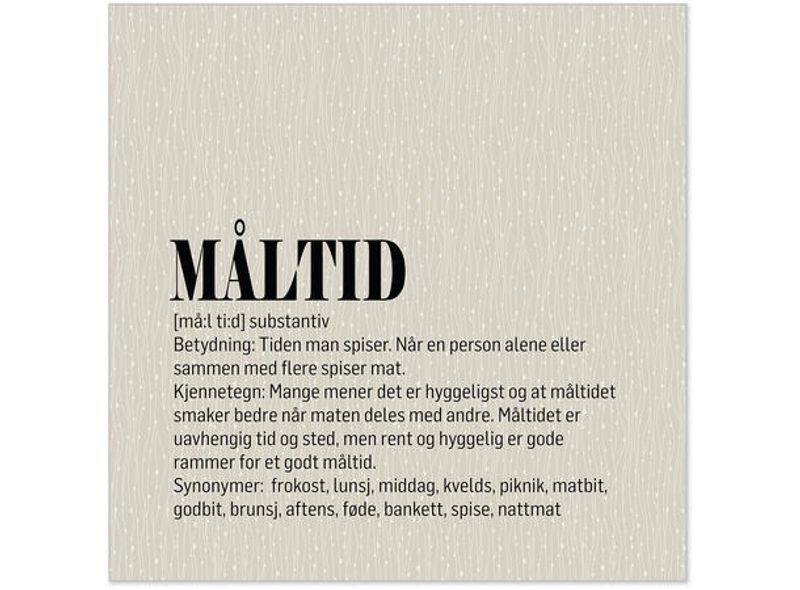 Serviett Definisjon Måltid beige/sort