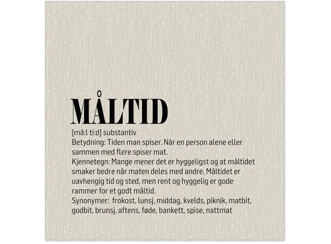 Hovedbilde Serviett Definisjon Måltid beige/sort