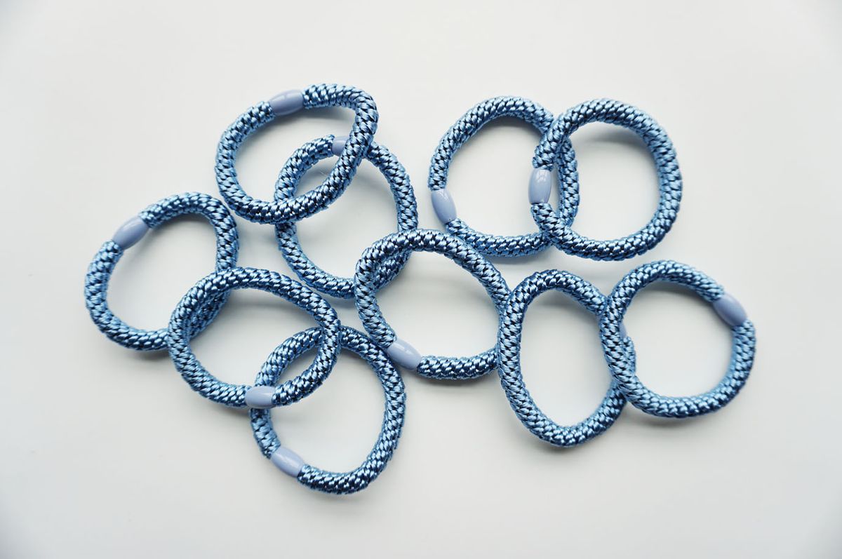 Hårstrikk, blå, 10 stk