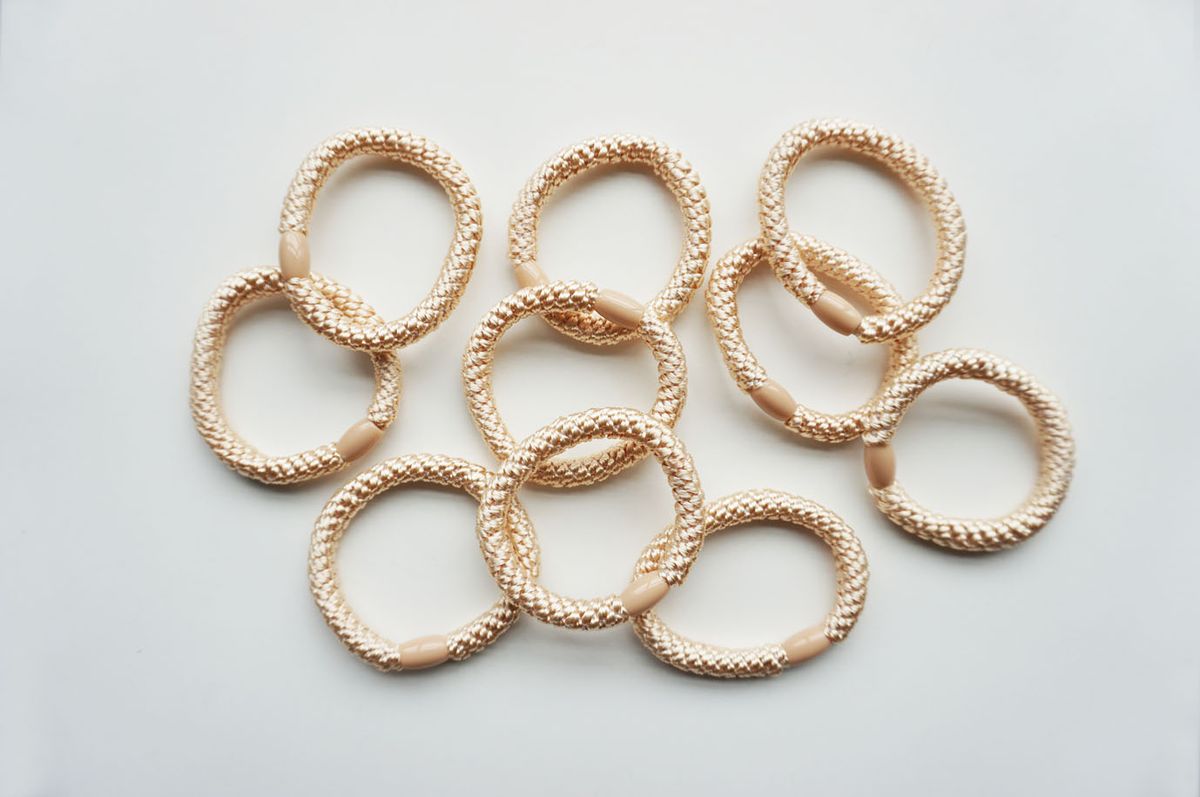 Hårstrikk, beige, 10 stk