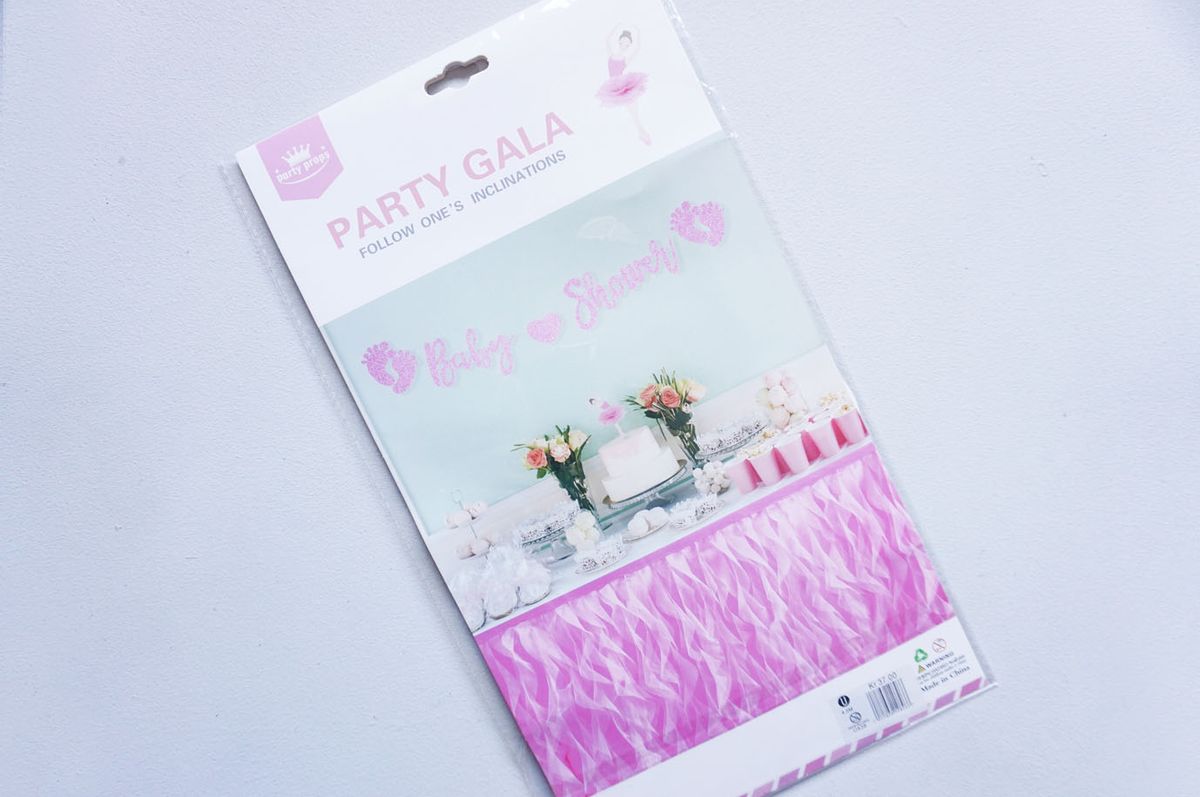 Girlander, 4,5 meter, rosa, baby shower