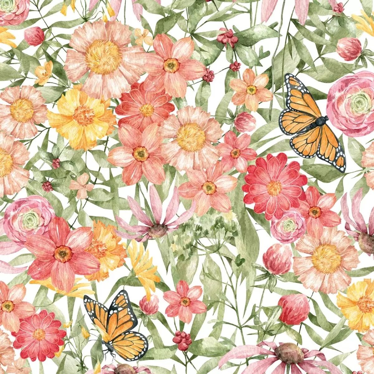Servietter, Solbelyste blomster, vanlig