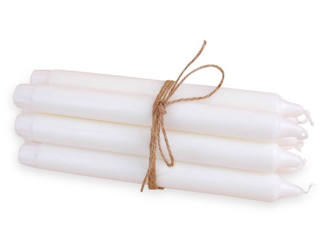 Hovedbilde Ren stearinlys 24 cm, 8 pk, Hvit